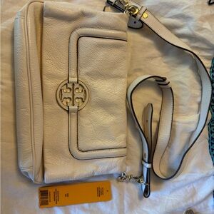 Tory Burch Ivory Leather Crossbody Bag
